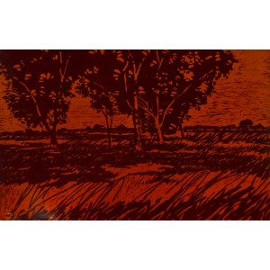 Haider Abbas, 15 x 24 Inch, Linocut Print, Landscape Print, AC-HDA-004